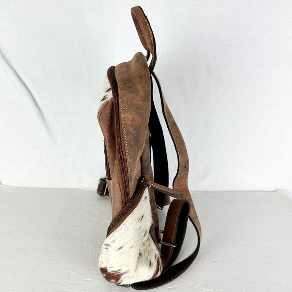 Myra Cowhide Leather Calf Hair Backpack NWOT Western Rodeo Cowgirl Boho main image 4